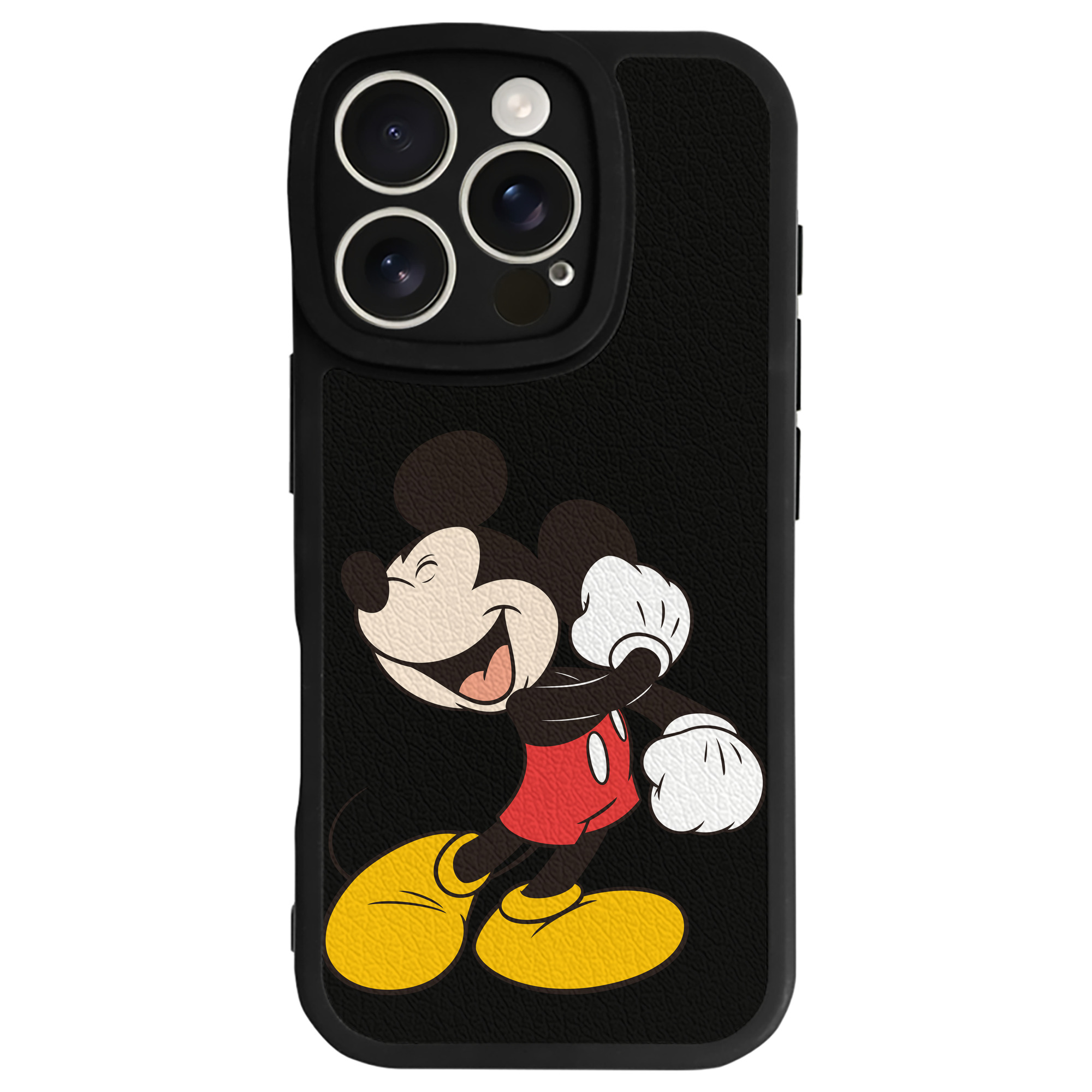 （画像用） ミッキーマウス Mickey Mouse 【iPhone 16シリーズ対応】シリコンスマホケース（レザー調） 材質：シリコン